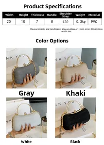 Détails de pochettes pailletées en quatre couleurs avec poignées en métal et chaînes