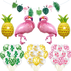 Summer Hawaiian Flamingo Pineapple Cactus Balloon Set For Birthday Party Beach Tropical Theme Decorations Supplies