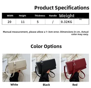 Detailed size chart for the mini crossbody bag showing 20x11x5cm dimensions and weight