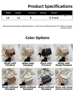 Detailed size specifications for small crossbody flap bag with 18x15x8cm dimensions