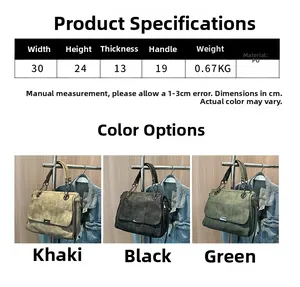 Detailed size specifications for the large vintage PU leather tote bag with chain