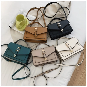 Detailed collection of mini square handbags in five colors with metallic buckles