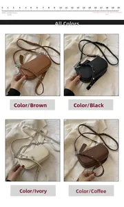 Detail view of lychee leather mini crossbody bags with rivets and metal chain straps