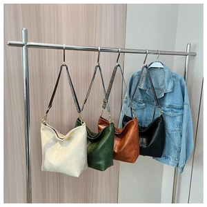 Vintage tote bags in four colors with ethnic jacquard wide shoulder straps for women