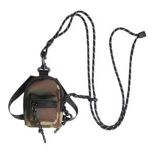 Mini pochette de cou camouflage avec cordon réglable et fermeture éclair style décontracté