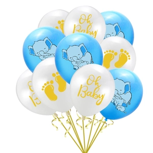 Ensemble de Ballons en Latex Baby Shower Empreinte d'Éléphant Décoration de Fête de Révélation de Sexe Ballon pour Anniversaire