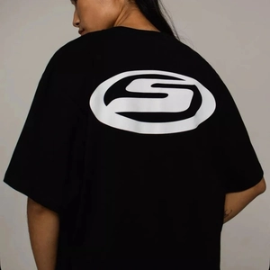 Oversized Cotton Short Sleeve T-Shirt For Women Men Unisex Y2K Streetwear Letter Printed Graphic Top Round Neck Casual Clothing