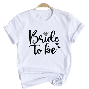 White cotton Bride To Be t-shirt with diamond ring icon for bachelorette party