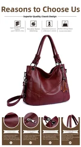 Détails du sac fourre-tout bordeaux avec pompon vintage et quincaillerie polie
