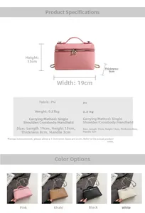 Detailed size specifications and material view of the textured litchi pattern women handbag