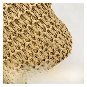 Gros plan détaillé montrant la texture de paille tissée à la main de qualité