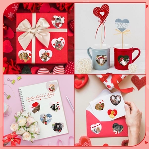 500pcs realistic animal heart stickers set for Valentine's Day gifts and DIY decorations