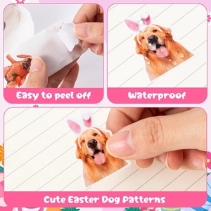 Waterproof Easter dog stickers with cute puppy patterns for holiday party decor
