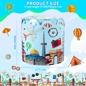 Bordure autocollante monuments du monde pour tableau d'affichage artisanat 10m x 7.5cm