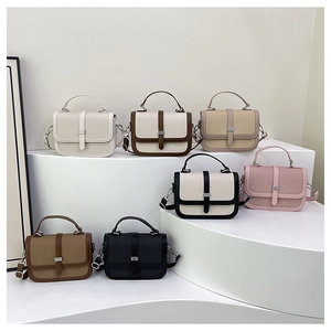 Detailed collection of elegant crossbody bags with woven texture and metal buckle closures