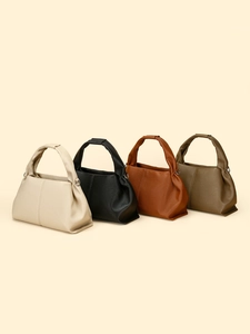 Women's pleated cloud handbag in four colors with premium pebble leather texture