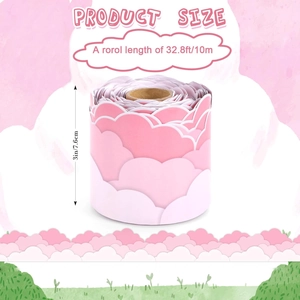 Pink cloud bulletin board border trim for classroom wall 3 inches by 32.8 feet roll