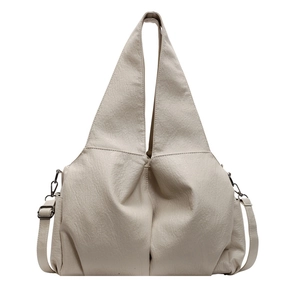 Large cream white minimalist tote bag with adjustable strap for daily commute and fashion
