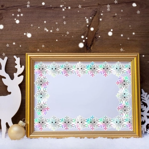 Holographic snowflake bulletin board borders for Christmas classroom wall decorations