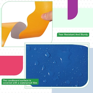 Waterproof and tear-resistant colorful scalloped classroom bulletin board border trim