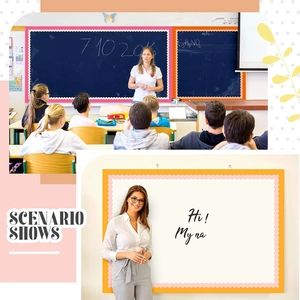 Colorful scalloped bulletin board borders with polka dots for classroom and office decor