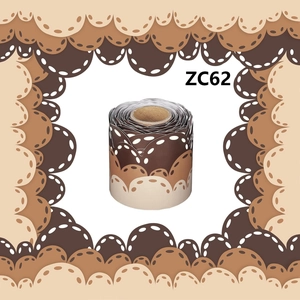 Brown Scalloped Bulletin Board Border Stickers For Classroom Blackboard Decoration School Office Wavy Scalloped Wall Stickers