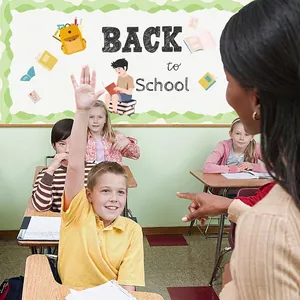 Green wavy bulletin board border stickers for classroom blackboard decoration in school