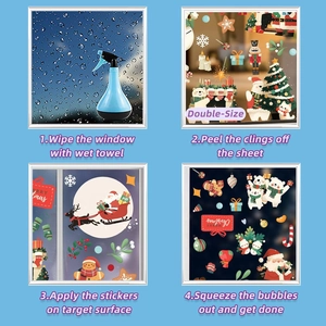 Guide d'installation en quatre étapes pour autocollants de Noël sur vitre et application