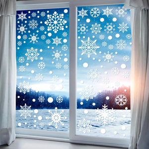 Winter wonderland white snowflake window stickers for Christmas home decoration