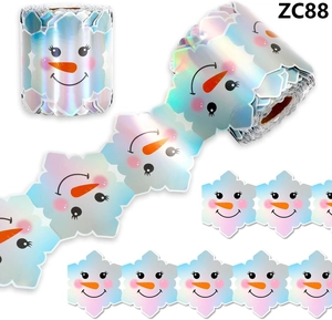 Holographic snowman bulletin board border with wavy die-cut edges for Christmas decoration