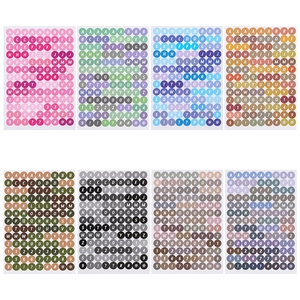 Round Alphabet Number Stickers Coated Paper Multicolor Letter Labels For Scrapbooking DIY Decor Teacher Student Supplies