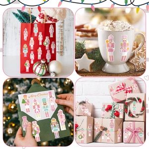 Autocollants de Noël Casse-Noisette sur sacs cadeaux, tasses et cartes de vœux