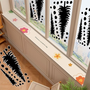 Waterproof ink painting Christmas tree stickers and Nordic style window glass decals set