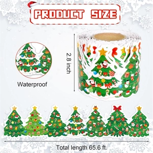 Detail showing 65.6ft waterproof Christmas tree bulletin board border for classroom decor