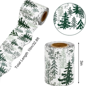 Christmas pine tree bulletin board border stickers, 10m roll for holiday classroom decor