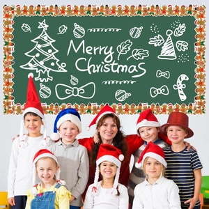 Classroom bulletin board border featuring festive gingerbread man designs for Christmas