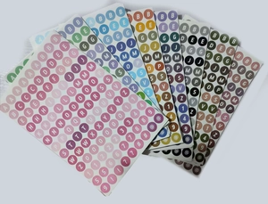 Colorful alphabet and number stickers set for DIY scrapbooking and office labeling