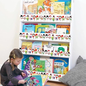 Winter snowman decorative border stickers applied to a white shelf for festive home decor