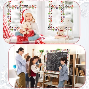 Detailed view of Christmas snowman border stickers for classroom and office decoration