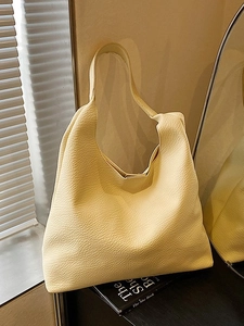 Women's Large Capacity PU Leather Tote Bag Minimalist Lychee Pattern Shoulder Hobo Bag Casual Travel Fashion Handbag