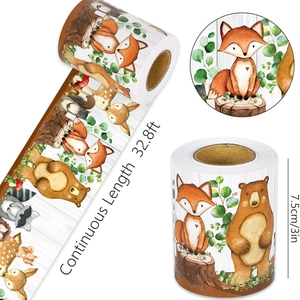 Watercolour woodland animals bulletin board border sticker 3 inch x 32.8 feet roll