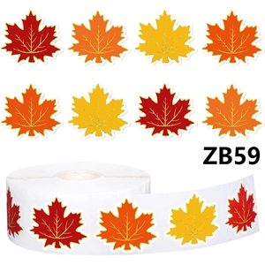 Autumn Maple Leaf Stickers Roll Gold Glitter Foil Veins Self Adhesive Fall Thanksgiving Party Favors Scrapbooking Envelope Seals