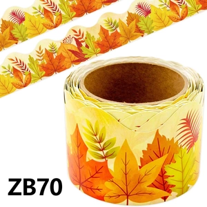Autumn Maple Leaf Bulletin Board Border Scalloped Trim For Classroom Office Fall Thanksgiving Seasonal Decoration