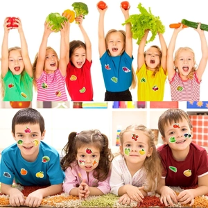 Autocollants éducatifs fruits et légumes pour enfants, décoration de fête et école