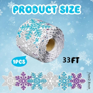 Bordure de flocon de neige de 33 pieds pour décoration de tableau de bord hivernal