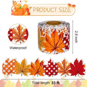 Autumn maple leaf border trim for Thanksgiving bulletin boards, 2.8 inch x 33 ft roll