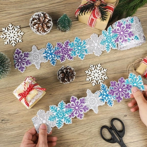 Bordures de bulletin à paillettes avec flocons de neige pour décor d'hiver de classe et bureau