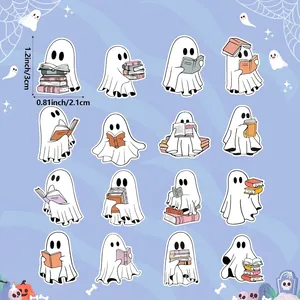 Stickers fantômes lot de 16 pour amateurs de livres avec guide des tailles 1,2x0,81 pouces