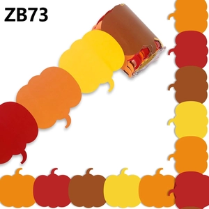 Autumn Pumpkin Die-Cut Bulletin Board Border Trim Thanksgiving Fall Scalloped Borders For School Classroom Office Wall Decoration