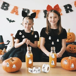 Autocollants de fantômes sur la peau et les bouteilles pour décor de fête d'Halloween